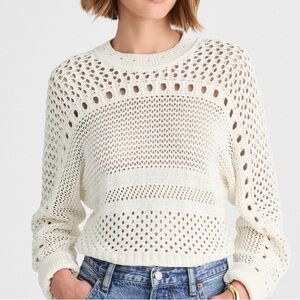 Madewell Open Stitch Cottob Pullover Sweater NWT Sz S $138